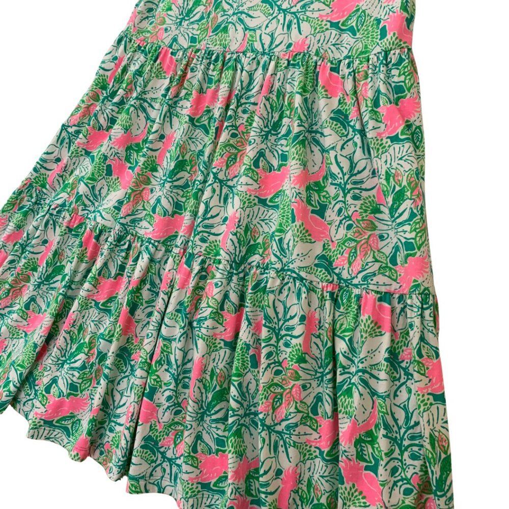 Lilly Pulitzer Geanna Swing Tiered Dress Just Wing It Botanical Green Size M - Picture 6 of 8